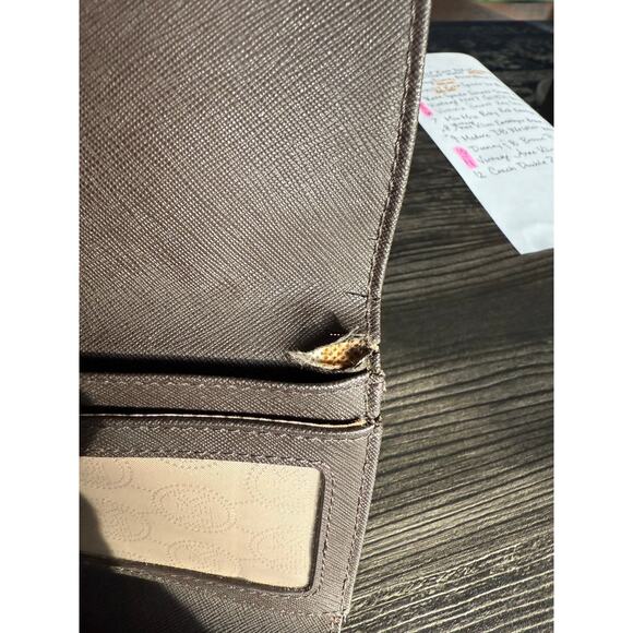 Michael Kors Jet Set Brown Monogram Checkbook Wallet - Picture 6 of 11